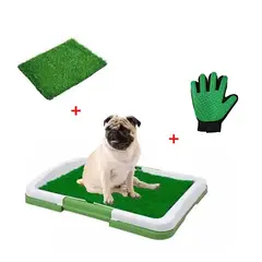 GENERICO - Baño Para Perros Puppy Potty + Grass Sintético + Guante removedor de pelos