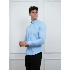 MEHIVIC - CAMISA SLIM FIT HOMBRE CUELLO NERU ALGODÓN POPELINA