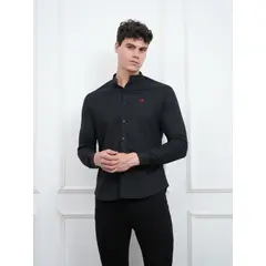 MEHIVIC - CAMISA SLIM FIT HOMBRE CUELLO NERU ALGODÓN POPELINA