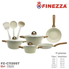 FINEZZA - Nuevo Juego de Ollas Ultragranito 11 Piezas-FZ-C1120ST