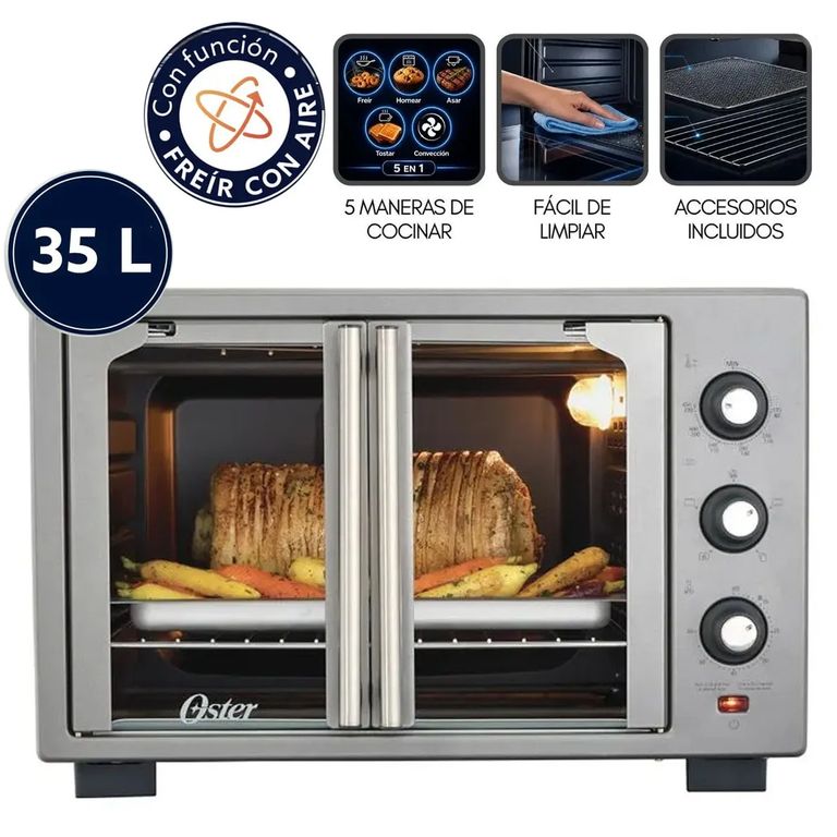 Horno Eléctrico con freidora de Aire 35L Puerta Francesa TSSTTV35FDMAFNS