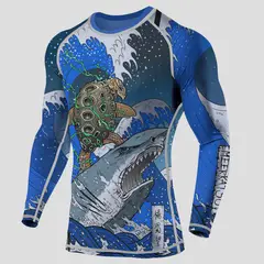GENERICO - Rashguard Polo Licra Compresor Hombre Tortuga surf small