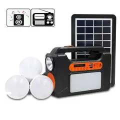 SEISA - KIT Parlante Solar Radio FM Con Panel Solar Portátil Multifuncional