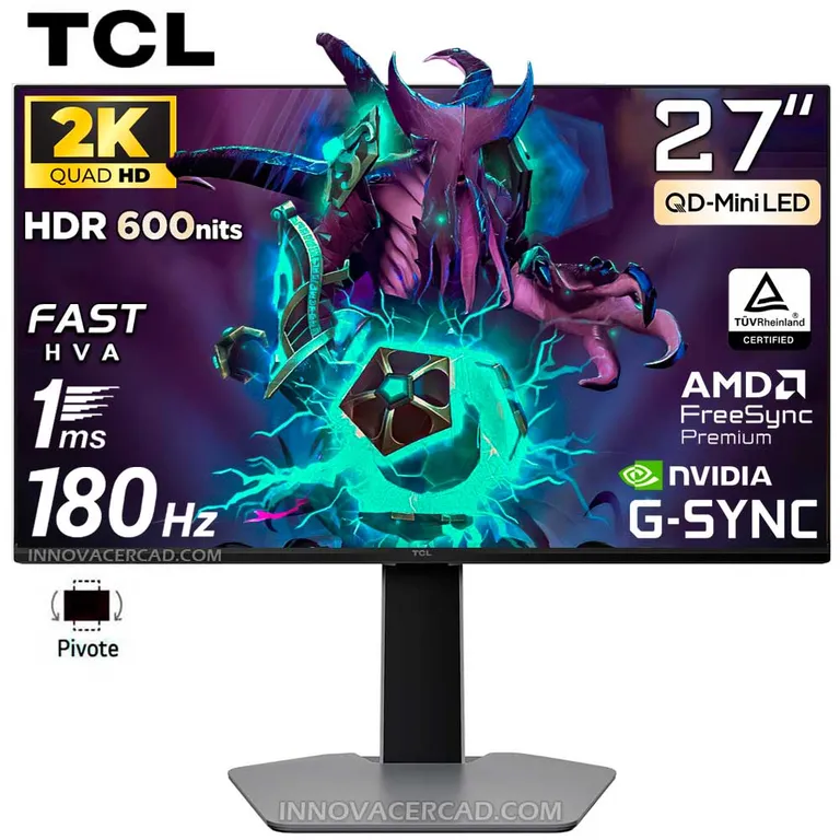 Monitor Gaming 27" QD-Mini-LED 27G64 QHD, 180Hz, Fast-HVA Panel, 600 Nits HDR, 1ms GTG, G-Sync