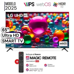 LG - Televisor 65" LED UHD 4K Smart TV ThinQ AI 65UA8050PSA + Magic Remote - Nuevo 2025