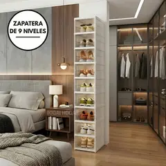 GENERICO - Zapatera Plegable 9 Niveles Premium - Color Blanco