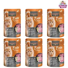 CAT FOOD LEONARDO - Leonardo Pouch para gatos adultos sabor pato con queso pack 6 sobres