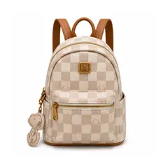 SNOOPY - Mini Mochila Beige Estilo Casual Compacta y Funcional