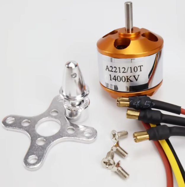 Motor Brushless A2212 1400KV 10T para Drone y Avión RC + Accesorios