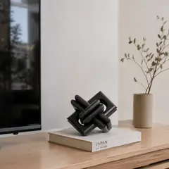 LAR DANIELSEN - Nudo decorativo de madera Knot, acabado natural negro - Andrómeda