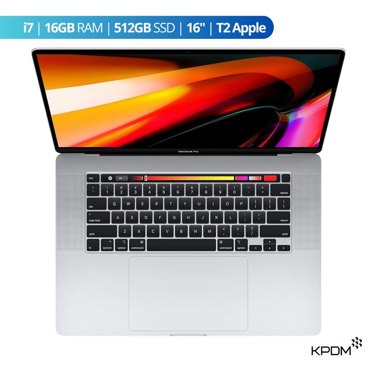 MacBook Pro 2019 16” i7 16GB RAM + 512GB SSD Plateado Reacondicionado Grado A