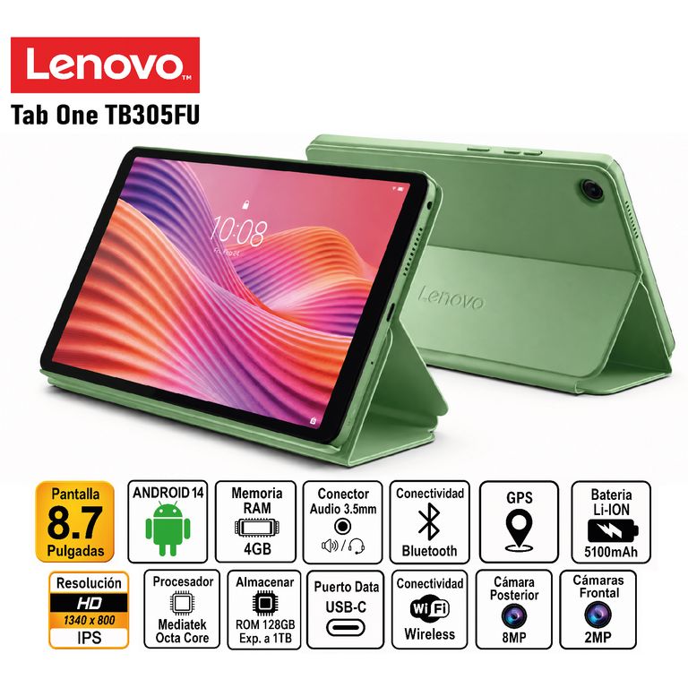 Tablet Tab One TB305FU 8.7 HD IPS MediaTek Helio G85, 4GB RAM, 128GB, Android 14, WiFi, Dolby Atmos