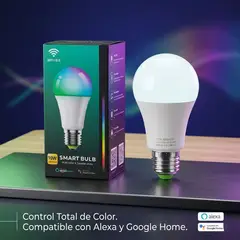 GENERICO - FOCO SMART LED RGB 10W COMPATIBLE CON ALEXA Y GOOGLE ASSISTANT - FACIL DE USAR
