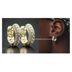 LA TIENDA 88 JOYAS Y ACCESORIOS - La Tienda 88 - Aretes Argollas Unisex Hombre Hip Hop - Amarillo