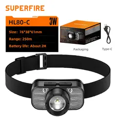 OEM - Linterna para Casco Recargable con Sensor y 7 Modos de Iluminación
