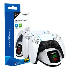 DOBE - Cargador Doble para Mandos PS5 - Estación de Carga Rápida con Indicador LED