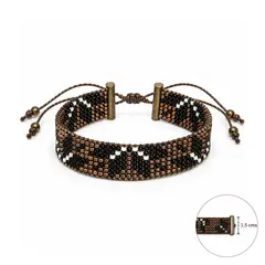 GENERICO - Pulsera Regulable Tejida a Mano con Cuentas
