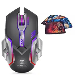 CYBERTEL - Mouse Gamer Recargable Led 6b 3200dpi Exxpert CBX M612RX + Pad Mouse