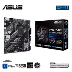 ASUS - PLACA MADRE PRIME B550M-K ARGB, DDR4, AM4, AMD