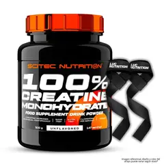 SCITEC NUTRITION - Creatina 500 g - Creatina Monohidratada 147 Servicios + Straps
