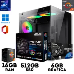 AMD - PC Gamer Ryzen 5+ Grafica 6GB, 16GB RAM DDR4, SSD 512GB
