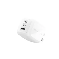 BELKIN - CARGADOR GaN 70 WATTS DE PARED COLOR BLANCO CON 3 SALIDAS