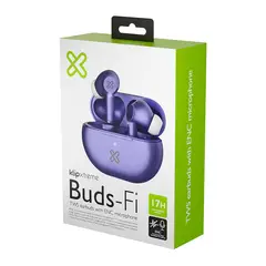 KLIPXTREME - AUDIFONOS BLUETOOTH IPX4 BUDS FI MORADO 17 HORAS