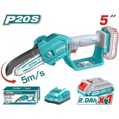 Total Tools - MINI MOTOSIERRA 5 PULGADAS CON BATERÍA y CARGADOR TOTAL