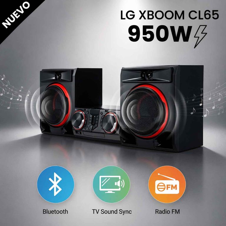 Minicomponente XBOOM CL65 950W bluetooth, luces multicolor, Karaoke Star, bajos potentes