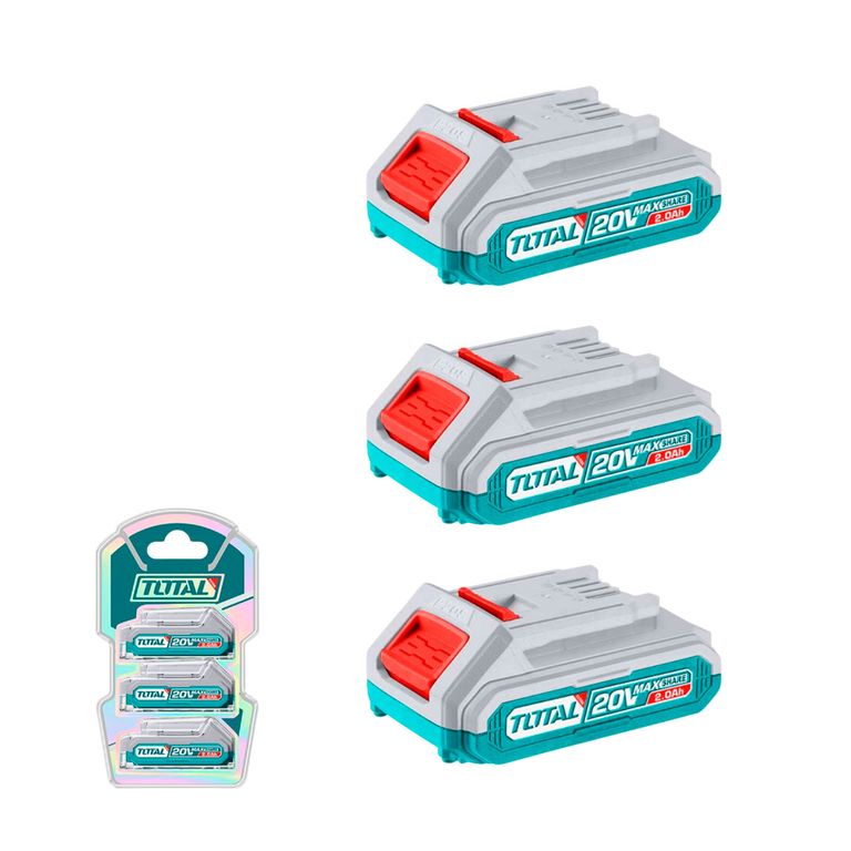 Set de Baterías 3 Pzs 2.0Ah 20V Alta Duración TOTAL - TOSLI240311