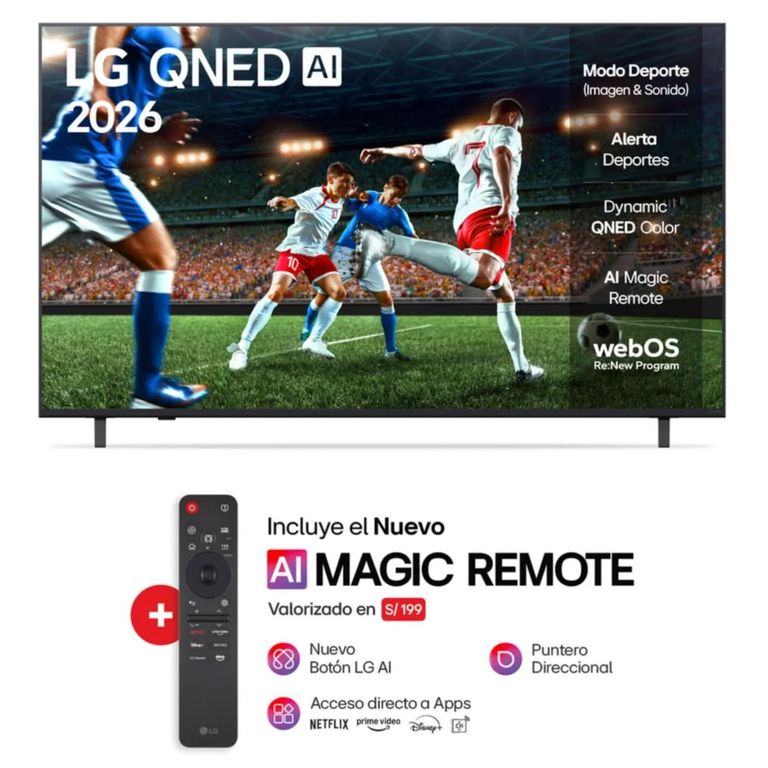 Televisor Smart TV 65'' QNED UHD 4K ThinQ AI 65QNED73ASA 2025