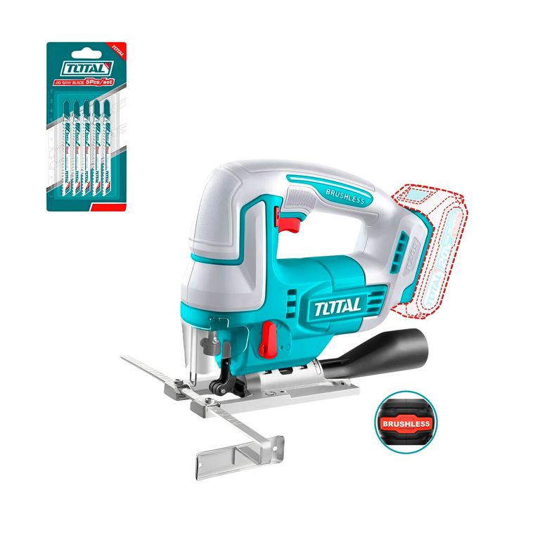 Caladora 20V Brushless 3000RPM de Velocidad + 5 hojas de Sierra TOTAL