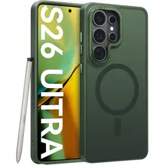 GENERICO - Case Samsung S26 ULTRA Ahumado Verde Militar Con Magsafe