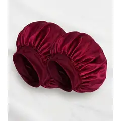 MORITA BAG STORE - PACK X 2 GORRO SATIN PARA DORMIR CABELLO LISO Y RIZADO EVITA ENREDOS ROJO VINO