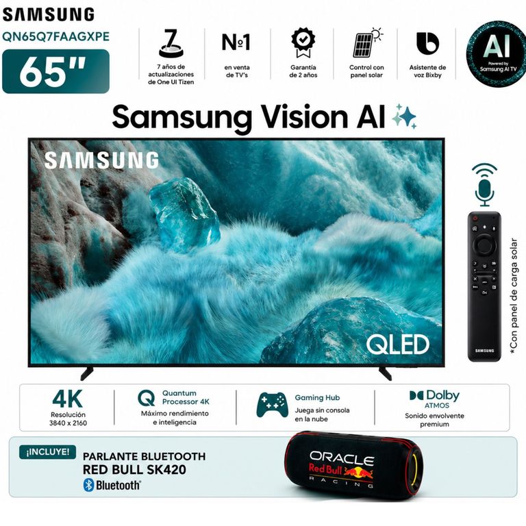 Televisor Smart TV 65 QLED 4K UHD QN65Q7FAAGXPE + Parlante