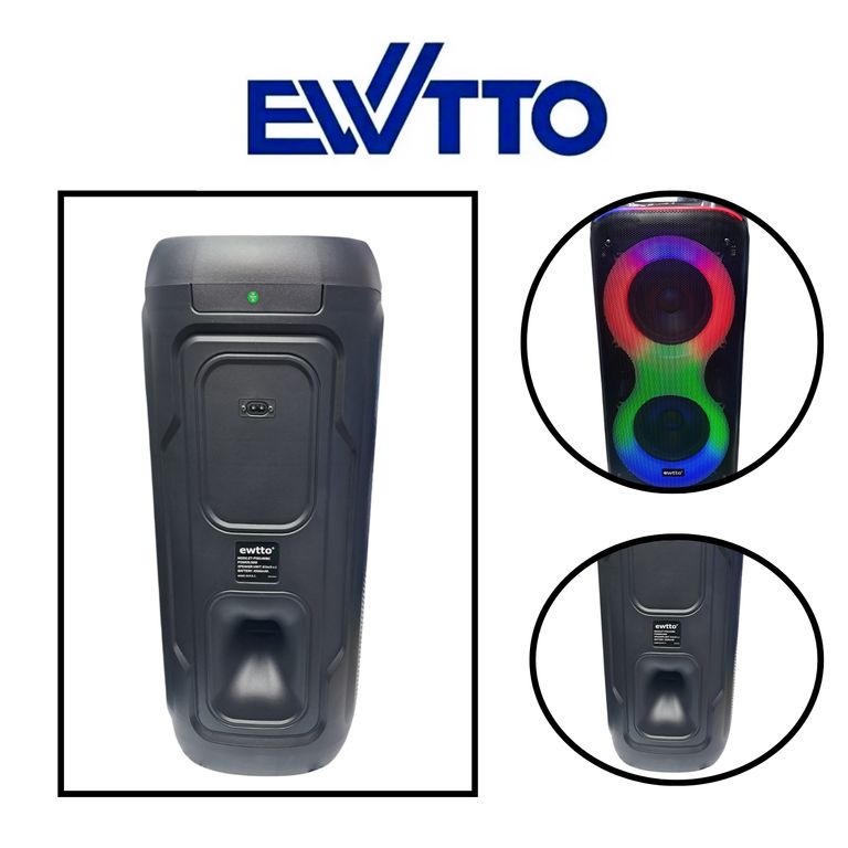 Parlante 500 Watts AC BT/USB/MIC/LUZ RGB/ 4500mAh + Micrófono Inalámbrico ET-P5814MBC (2026)