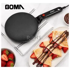 BOMA - Crepera Eléctrica 650W Antiadherente 20cm Para Crepes Panqueques Portátil Uso Cocina