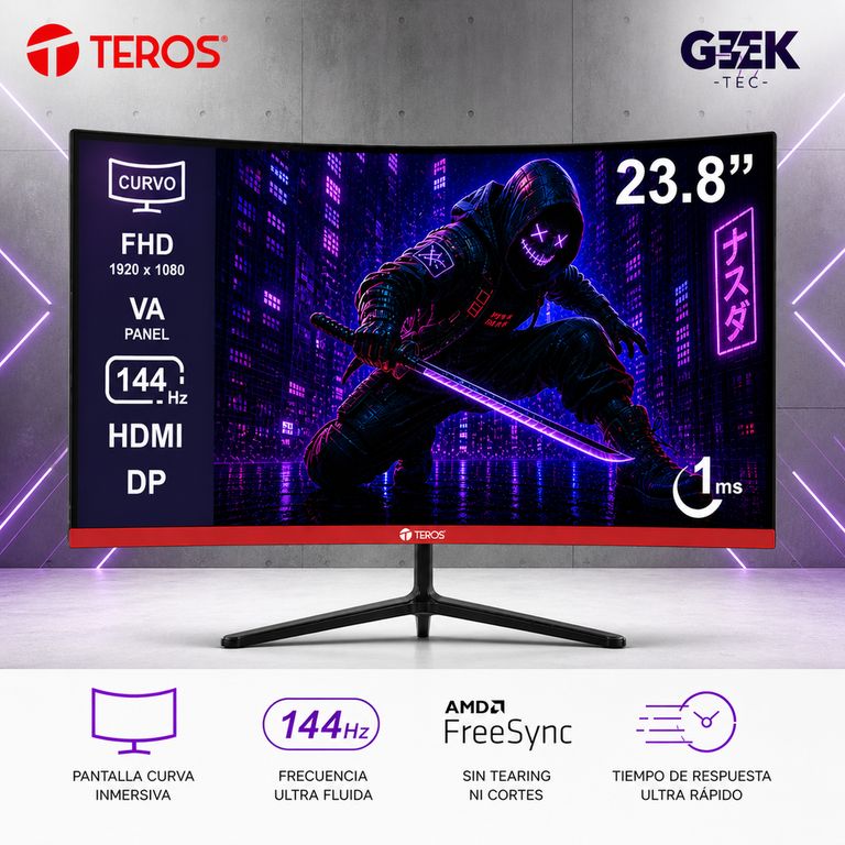 Monitor Curvo Teros TE-2403S 23.8 FHD 144HZ 1MS
