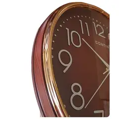 QUARTZ - Reloj de pared clásico con estilo madera