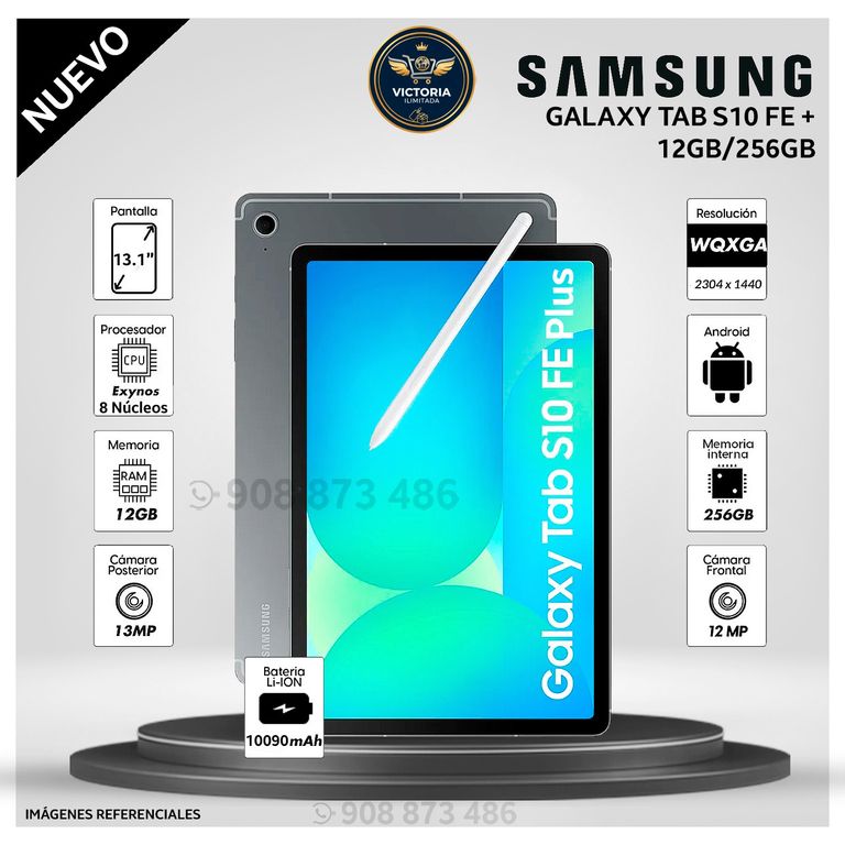 Tablet Galaxy Tab S10 FE Plus 13.1 pulg. WUXGA 256GB 12GB RAM - GRAY