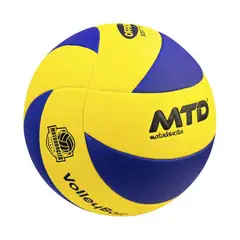 MTD - PELOTA PARA VÓLEY TALLA 5 PU THERMO SELLADO HYGROSCOPIC MT-830 AMARILLO AZUL
