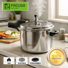 FACUSA - - OLLA A PRESIÓN HÍBRIDA CON TAPA DE ACERO INOXIDABLE - 7 LITROS