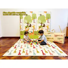 GENERICO - PISO ALFOMBRA PLEGABLE REVERSIBLE PARA BEBES - MODELO JIRAFITA
