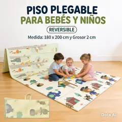 GENERICO - PISO ALFOMBRA PLEGABLE REVERSIBLE PARA BEBES - MODELO OSITO
