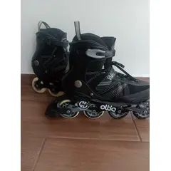 GENERICO - Patines en linea color negro ollie pro talla 43 / 44