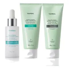 Yanbal - Kit x3 Facial Antigrasa Exfoliante con Mascarilla Y Suero