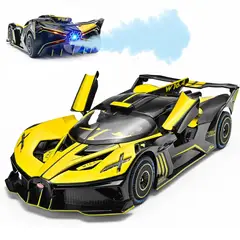 GENERICO - Auto Colección Bugatti Bolide Amarillo Con Sonido Luz Humo Escala 124