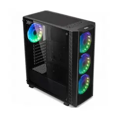 GENERICO - Case gamer Game Pro GP1912B Mid Tower ATX con panel lateral y 4 ventiladores de 120 mm