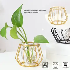 GENERICO - Macetero Nórdico Florero para Decoración del Hogar Minimalista Dorado