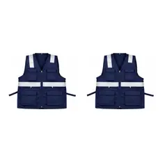 WORKFORCE - PACK X 2 UND DE CHALECO MULTIBOLSILLO ALTA VISIBILIDAD TALLA S